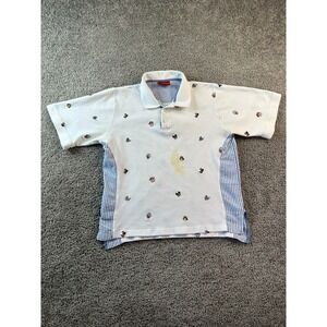VINTAGE Disney x 19 Twenty Eight Shirt Mens Medium White Cast Embroidered FLAW